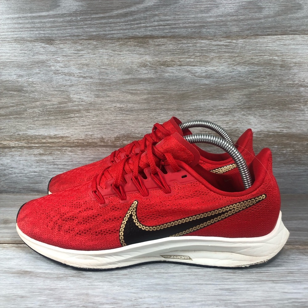 Nike Air Zoom Pegasus 36 Glam Red/Metallic Gold Running Shoes CT1150 600
